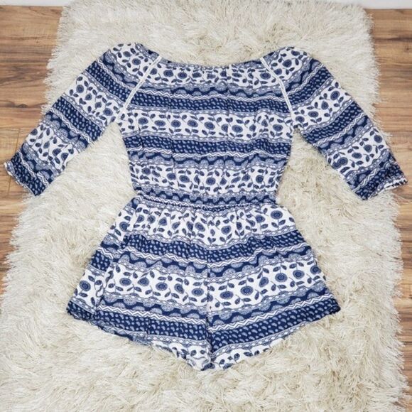 Miss Love Women's Jumpsuit Romper Shorts Blue - Picture 4 of 6